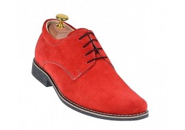 Pantofi barbati casual din piele naturala intoarsa, Rosu - PAROSUVEL